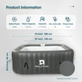 thumbnail image 4 of RELXTIME 73*73 inch Portable Square Inflatable Massage Pool for 4-6 People Outdoor Spa with 130 Bubbling Massage Jets, Built-in Heating Pump with Two Cartridges, Gray, 4 of 7