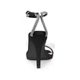 thumbnail image 2 of BLISSFUL STEP Women's Square Toe Rhines Adjustable Ankle Strap Stiletto Heels Sandal Black 10, 2 of 8