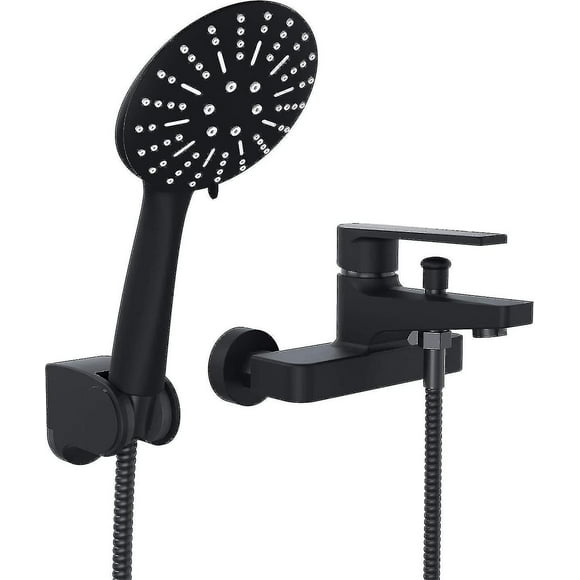 Shower Set Rain Shower Black Bathtub Faucet With Hand Shower And Faucet Shower Head Shower Set Compatible With Bathtub And Bathroom (Black)