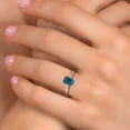 thumbnail image 4 of Gem Stone King 925 Silver and 10K Yellow Gold London Blue Topaz Engagement Ring for Women | 1.14 Cttw | Emerald Cut 7X5MM | Gemstone November Birthstone | Size 9, 4 of 6