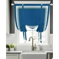thumbnail image 5 of Navy Blue Line Tie Up Curtains for Window, Thermal Insulated Balloon Shade Adjustable Rod Pocket Curtains Valance Panels for Kitchen Bathroom Cafe 42 x 45 Farmhouse Simple Blue Striped, 5 of 6