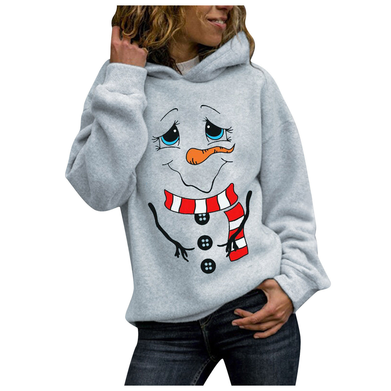Christmas Tops Women Hoodies Snowman 