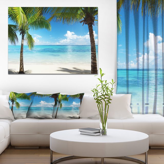 Palm Trees and Sea - Landscape Photography Canvas Print