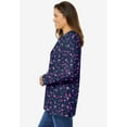 thumbnail image 3 of Woman Within Plus Size Perfect Printed Long-Sleeve Crewneck Tee, 3 of 5