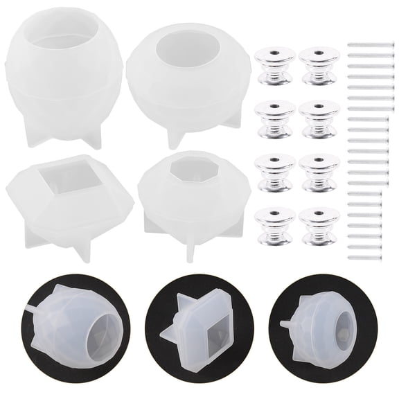 CRAFTHROU Silicone Molds for Crafts Faceted Polygonal Design Diy Projects Handicraft Enthusiasts 1 Set