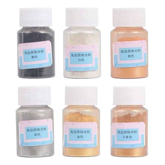 LICEWO 6 Color Metal Tones Mica Pearl Powder Pigment Jewelescent Set Cosmetic Grade Metallic Dye Paint Epoxy Resin Art Making