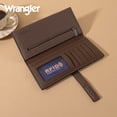 thumbnail image 5 of Wrangler Purses for Women Slim Thin Wallet RFID Blocking Bifold Clutch with Zipper Coin Purse Original Branded Leather Wallet with Card Holder, Coffee, 5 of 7