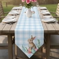 thumbnail image 6 of Blue Easter Table Runner Linen Burlap Table Runner 90 Inches Long Bunny Eggs Spring Floral Stripes Farmhouse Dresser Scarves for Kitchen Island Coffee Dining Party Wedding Holiday Decor 13"x90", 6 of 8