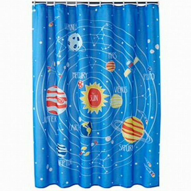 Jumping Beans Blue Blast Off Space, Shower Curtain For Kids
