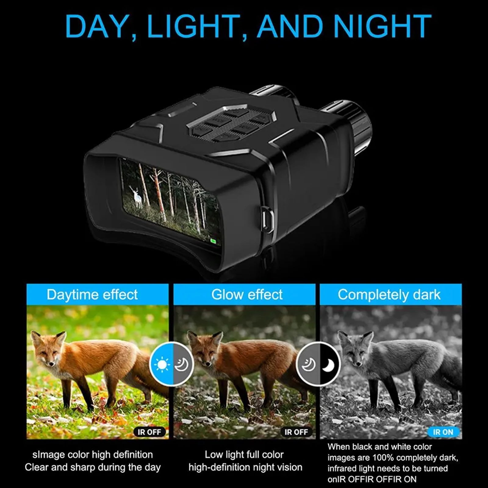 800M Night Vision Goggles IPS 5K Ultra High Definition 10X Digital Zoom Infrared Binoculars Telescope for Camping