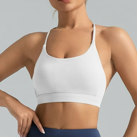 Exclusive Offer: Pack of Sports Bras for Women  Pack de Sujetadores Deportivos para Mujer  Women s Color No-Wire Bra No Front Button No-Slip Underwear Sports Bras SOPATENOR White M