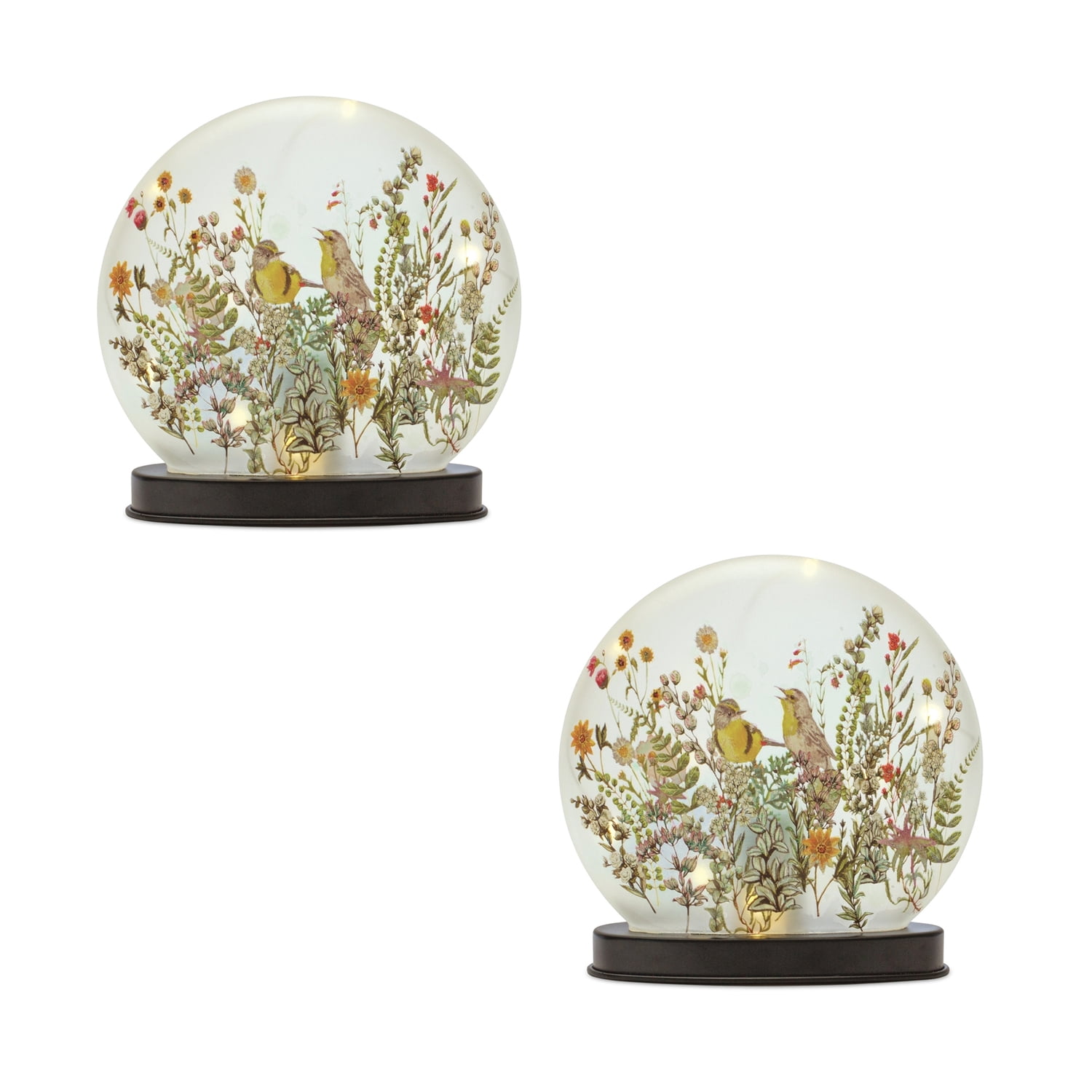 Melrose International Snow Globe with Bird Branch 4.5