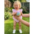 thumbnail image 5 of BemeyourBBs Newborn Baby Girls Summer Clothes Plaid Gingham Smocked Bubble Rompers Flower Embroidery Round Neck Fly Sleeve Infant Bodysuits Jumpsuits, 5 of 9