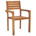 thumbnail image 4 of Safavieh Leon Wood Outdoor Dining Arm Chair - Set of 2, Natural, 4 of 12