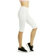 thumbnail image 3 of TheLovely Women & Plus Soft Cotton Active Stretch Workout Biker Shorts (21") with Wide Wastband, 3 of 4