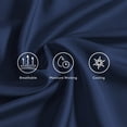 thumbnail image 3 of GTNSHUAI Luxury 100% Bamboo Cooling Bed Sheets Set, 4 Pieces Queen Sheets Hotel Luxury Silky Bed Sheets with 16" Deep Pocket, Navy Blue, 3 of 7