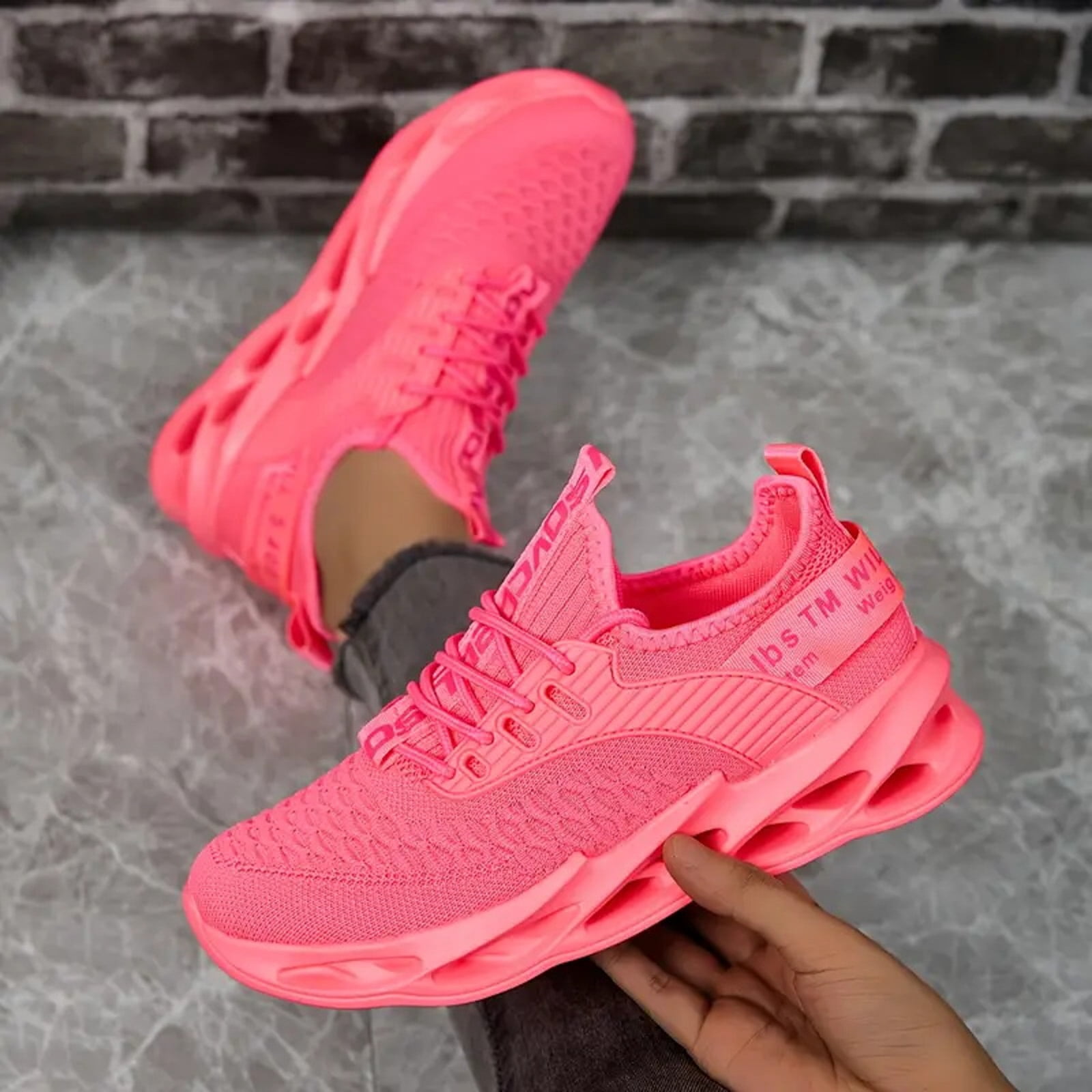 Running Sneakers Athletic Shoes Lace-Up Mesh Breathable Cushioned Amazon.com | GIFTPUZZ 3D Cactus Pattern Unisex-Child  main image 4