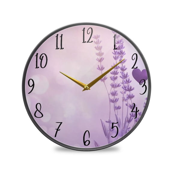 Acrylic Circular Clock 9.5x9.5 Inch Circular Clock Decorative Clock Creative Clock Dual-Purpose Clock Wall Clock Clock Decorate Your Space Valentine's Day Purple Heart