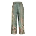 thumbnail image 4 of Xunlbb Women's Lightweight Summer Pants, Women'S Spring Print All-Match Straight Leg Casual Pants ,B-Army Green S, 4 of 5
