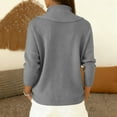 thumbnail image 4 of Cozy Sweaters for Women Knit Fall Winter Clothes Casual Loose Pullover Fashion Cowl Neck Long Sleeve Trendy Tops Gray S, 4 of 5