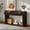 Espresso, variant on Oval Fluted Console Table with 2 Drawers and Bottom Shelf, Wood Entryway Table with Metal Slides for Living Room Hallway Sofa Table, Black