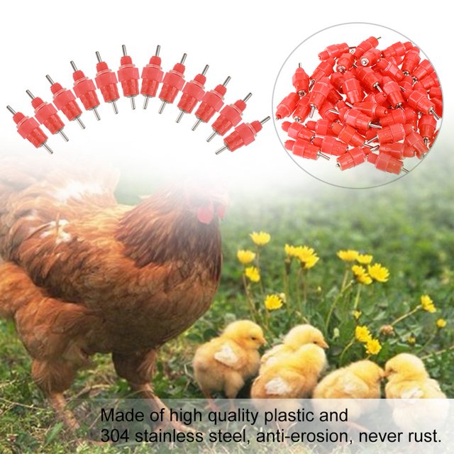50 Uds alimentador de tetina para pollo bebedero de agua pato gallina aves de corral para 3/4''PVC