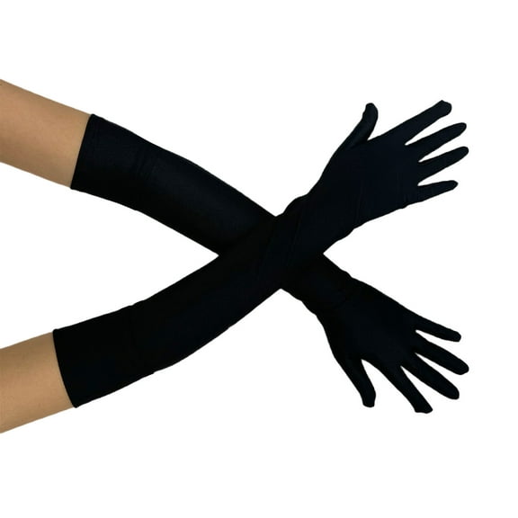 RUISINERY 1920s Costume Props Gloves Evening Galas Gloves with Long Length Wedding Bride Gloves Formal Occasion Ceremonial Gloves