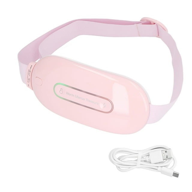 Cinturón eléctrico calefactor menstrual de 3 velocidades, calentamiento rápido, masaje inteligente, cinturón eléctrico para cintura para mujer, color rosa