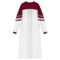 thumbnail image 2 of TiaoBug Men Color Block Clergy Church Robe Loose Fit Long Sleeve Graduation Maxi Gown Burgundy XXL, 2 of 7