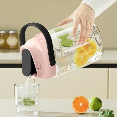 

Qnjujn Refrigerator Cold Kettle Household Large Capacity Dopamine Outdoor Kettle Food Grade Plastic Sealed Cool Kettle With Handle Pink