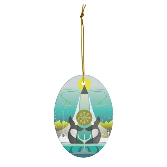 Iceland Ceramic Ornament