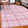 thumbnail image 3 of Plaid Decorative Rug, Modified Stripes Crossed Horizontal and Vertical Lines Forming Squares, Quality Carpet for Bedroom Dorm and Living Room, 6 Sizes, Pale Pink, by Ambesonne, 3 of 4