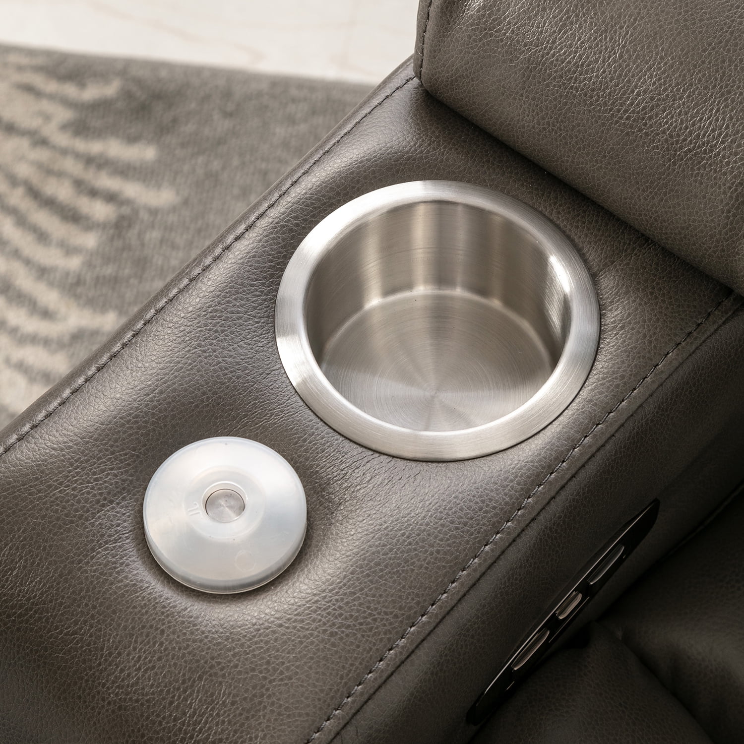 Kadyn Power Motion Recliner, Metal Recliner Chair with USB Charging Port and Hidden Arm Storage, Home Recliner with 2 Convenient Cup Holders Design and 360° Swivel Tray Table, Grey Kadyn Power Motion Recliner, Metal Recliner Chair with USB Charging Port and Hidden Arm Storage, Home Recliner with 2 Convenient Cup Holders Design and 360° Swivel Tray Table, Grey