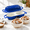 Dark Blue, variant on Dark Blue Mini Double Cast Iron Dutch Oven With Lid and 2 Banneton Baskets for Sourdough Baking