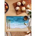 thumbnail image 2 of Summer Beach Blue Ocean Placemats Set of 4,Wipeable Washable Table Mats for Dining Tables,Coastal Waves Abstract Art Place Mats for Kitchen Event Party Tabletop Decor, 2 of 7