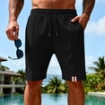 thumbnail image 2 of LNZGNM Mens Sweat Shorts Drawstring Elastic Waist Sports Shorts Casual Lightweight Breathable Short Pants Hiking Shorts with Pockets,Black XL, 2 of 8