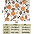 thumbnail image 4 of Sports Ball Blanket Basketball Baseball Football Soccer Throw Blanket Warm Cozy Fleece Sports Gifts Blanket for Boys Girls Kids Teens Fans 40"X50", 4 of 6
