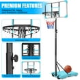 thumbnail image 6 of Portable Basketball Goal System with Stable Base and Wheels, use for Indoor Outdoor teenagers youth height adjustable 5.6 to 7ft Basketball Hoop 28 Inch Backboard, 6 of 9