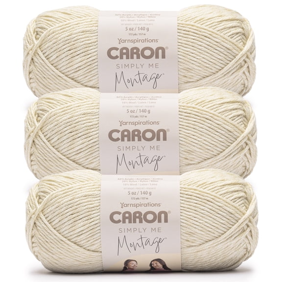 Caron® Simply Me Montage™ #5 Bulky Blend Yarn, Smokey Quartz 5oz/140g 172 Yards (3 Pack)
