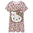 thumbnail image 3 of Hello Kitty Nightgowns for Women Short Sleeve Night Gown Soft Sleep Shirts Women's Sleepwear Print Sleep Dress, 3 of 7