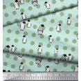thumbnail image 3 of Soimoi Rayon Fabric Dot & Penguin Ocean Printed Fabric 1 Yard 56 Inch Wide, 3 of 3