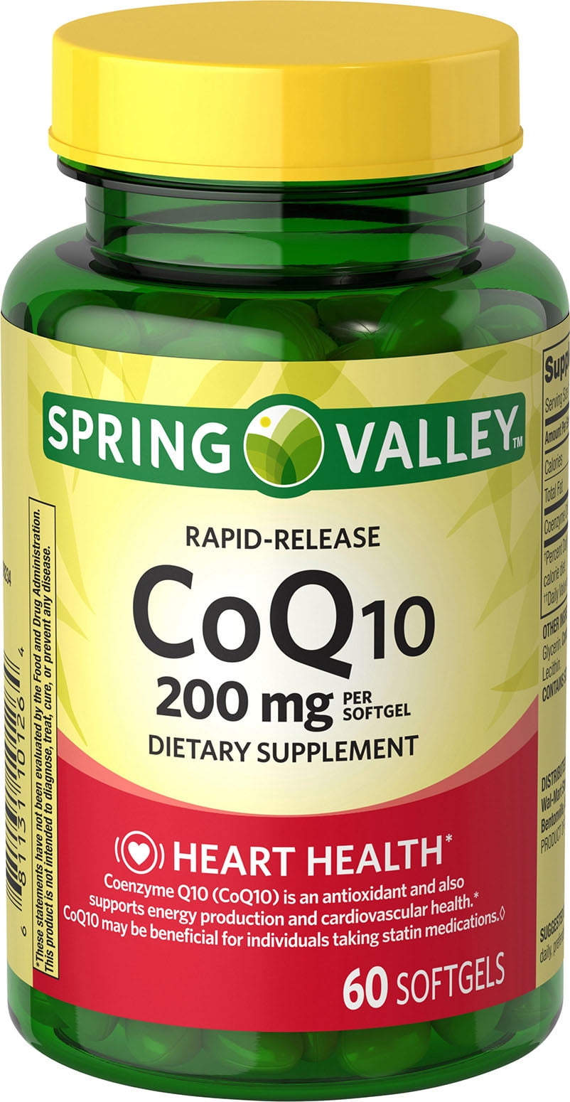 Spring Valley CoQ10 Rapid Release Softgels, 200 mg, 60 Count