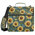 thumbnail image 2 of Zipper Binder 3 Rings Stationery Office Files Daily Organizer File Folder Storage Bag Virbant Sunflowers Pattern, 2 of 8