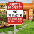 thumbnail image 2 of Sign No Invassing Private Property, 10 x 14 cm, con estaca, paquete de 3, 2 of 8