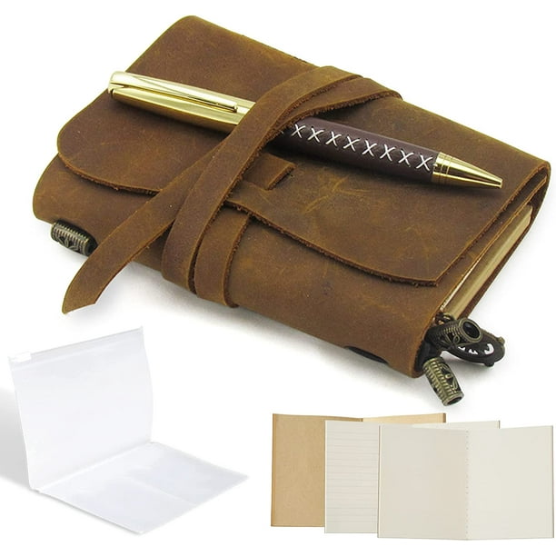 Journal en cuir rechargeable de poche pour carnet de voyage Pport, Petit  Carnet de Notes Rechargeable en Cuir