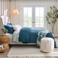 thumbnail image 6 of Better Homes & Gardens 3-Piece Teal Ocean Cotton Percale Duvet Cover Set, Full/Queen, 6 of 14