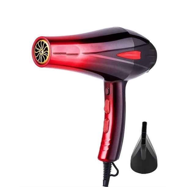 Secador de pelo iónico profesional de 4000 W con secado rápido por infrarrojos, ajustes de aire caliente y frío, color rojo.