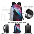 thumbnail image 6 of HUIACONG Galaxy Wolf Print School Backpack for Boys Girls Ages 6-18 Large Capacity Ergonomic Breathable Padded Shoulder Straps Bookbag for Elementary Middle High School Back to School Daily Use, 6 of 6