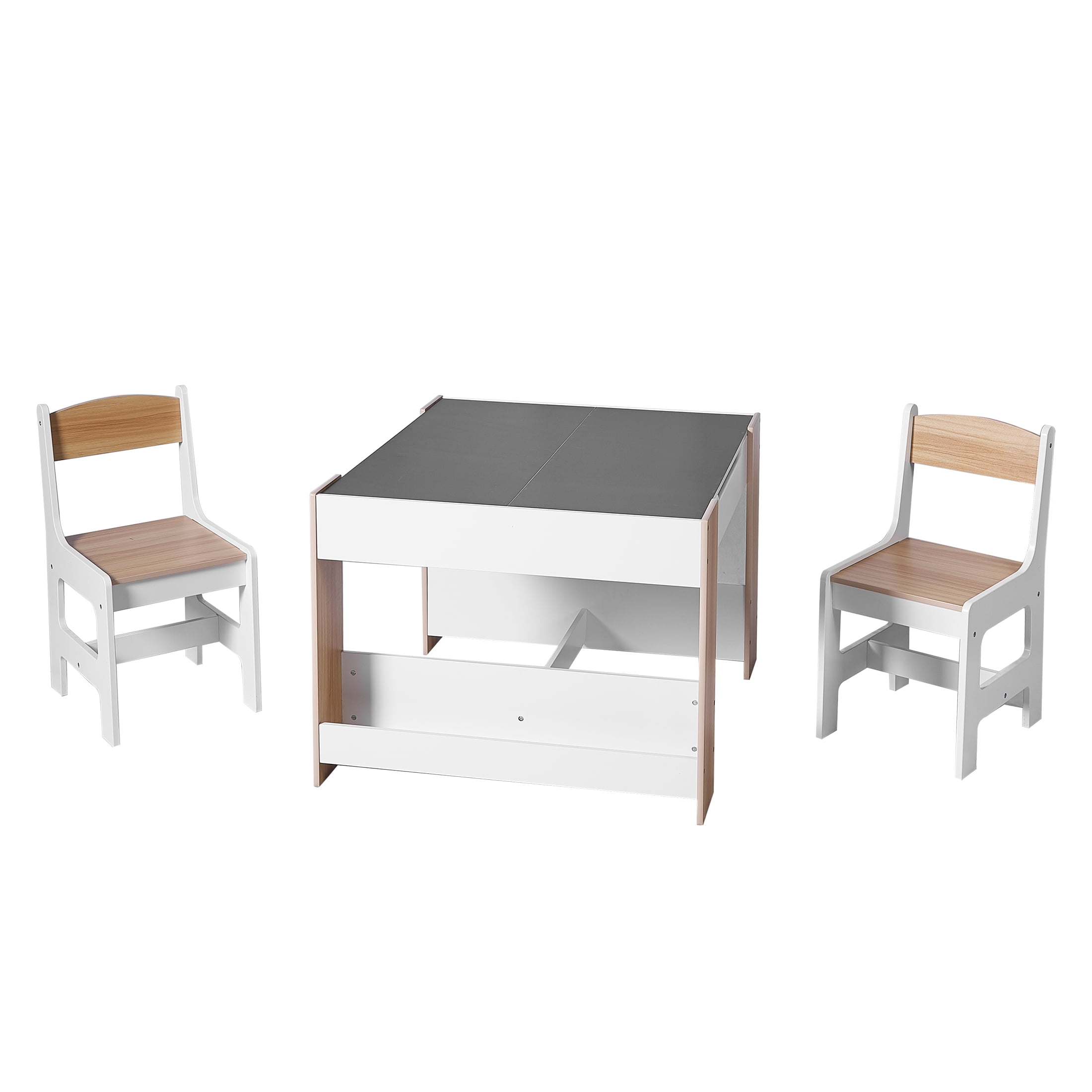 Your Zone Kids Activity Table & Chair Set with Storage – Whiteboard & Chalkboard Play Table for Crafts, Learning & Homeschool