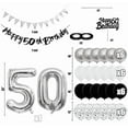 thumbnail image 2 of Black White Silver 50th Birthday Decorations Kit with Number 50th Balloons Happy 50th Paper Banner Triangle Flags 50 Cake Topper for Women/Men 50 Years Old Anniversary Party Bakcdrops Supplies, 2 of 7